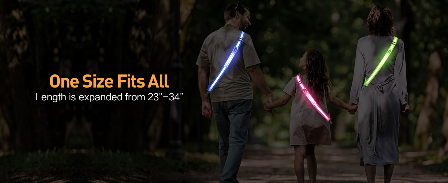 reflective sash for walking at night