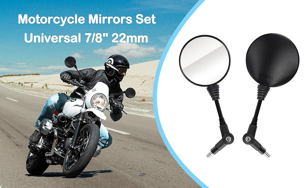 Motorcycle Mirrors Set Universal 7/8