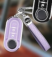 FT FUNTOR for Fiat Key fob Cover,3-button Silicone Keycase,360 Degree Car Key Case Protector with...
