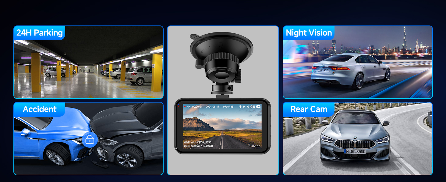 dash cam front and rear wireless