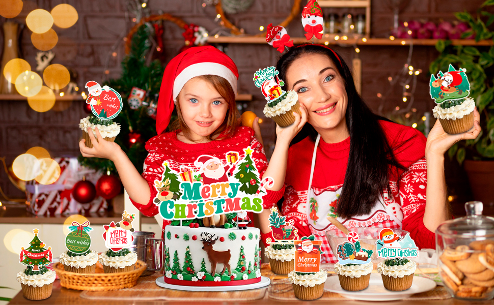 christmas cupcake toppers