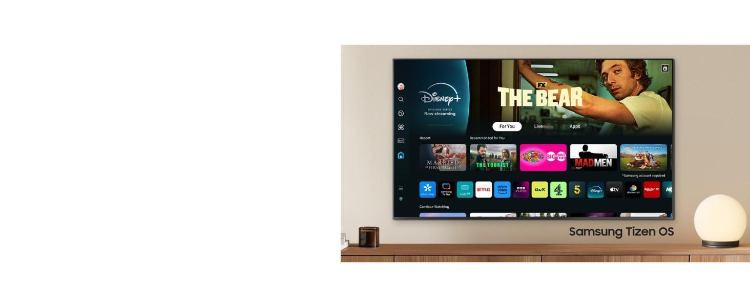 Samsung tv, television with TIZEN OS