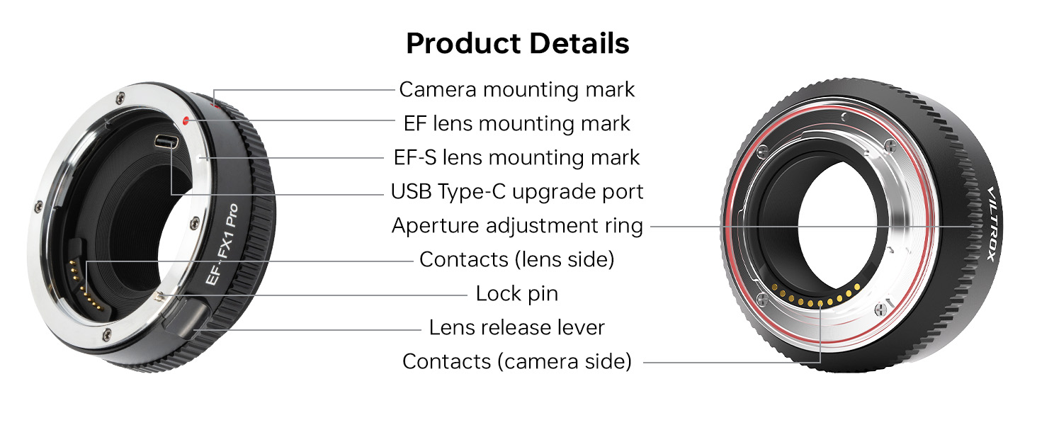 VILTROX EF-FX1 PRO Auto Focus Lens Mount Adapter Converter
