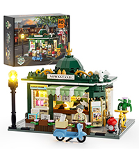 FUNWHOLE Newsstand Lighting Building Bricks Set