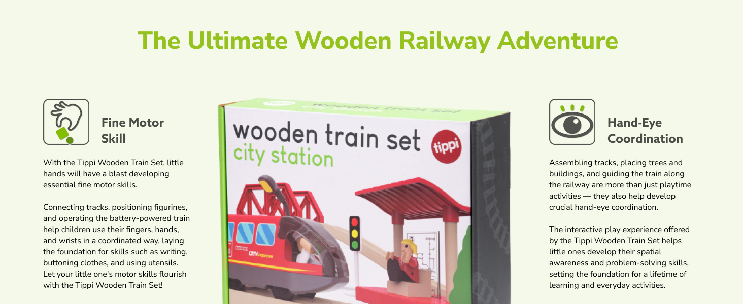 Tippi Wooden City Train Station Toy Set Header