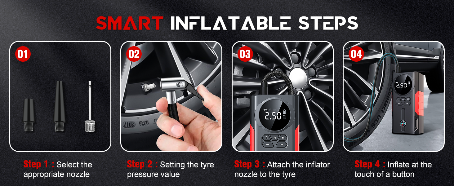Jump Starter Power Pack with 150PSI Air Compressor 