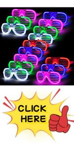 Glow in the Dark Glasses for Carnival Festival Birthday Christmas 2025 New Years Eve