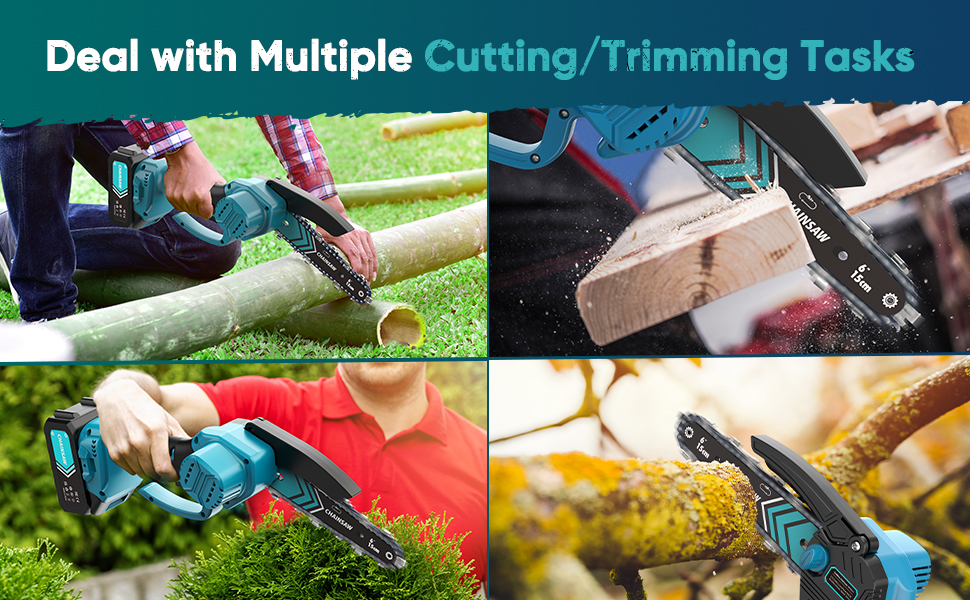 Mini Chainsaw 8000mAh Cordless Small Chainsaw Power Tools with Security Lock for Cutting Trees