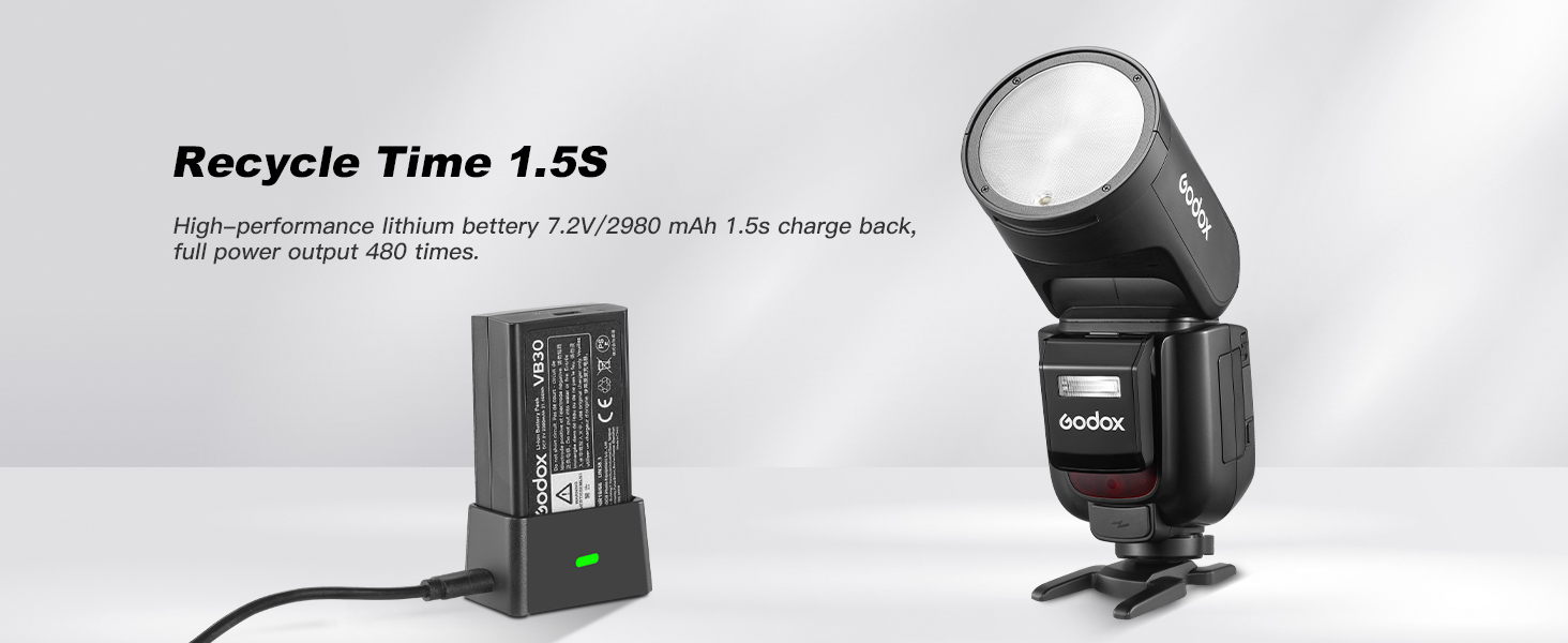 Godox VB30 Battery 7.2V/2980mAh for Godox V1PRO C V1PRO N V1PRO S V1PRO F V1PRO O Round Flash,V1