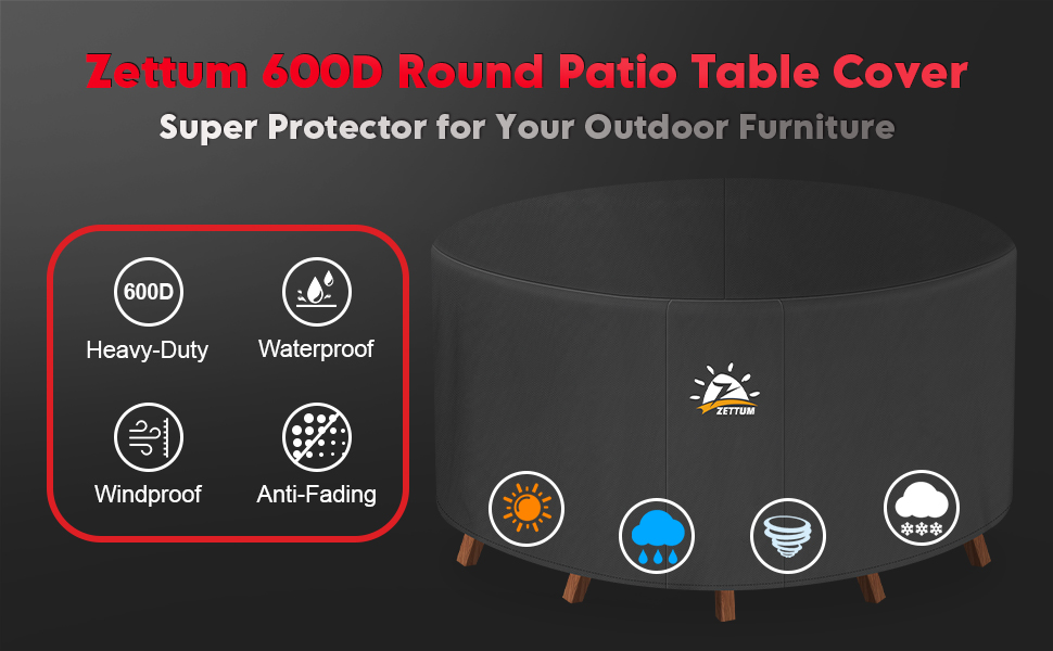 Round Patio Table Cover