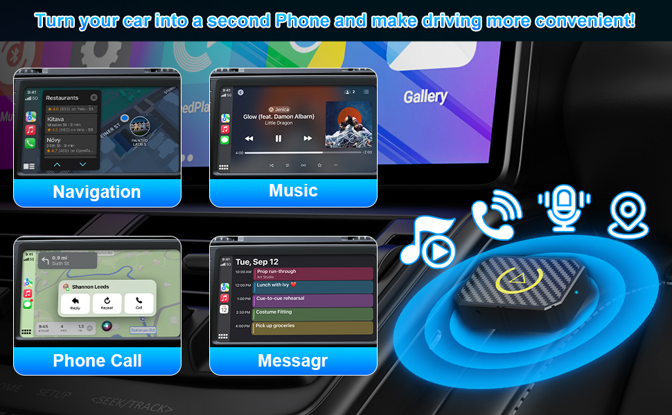 Mini Wireless CarPlay and Wireless Android Auto Adapter