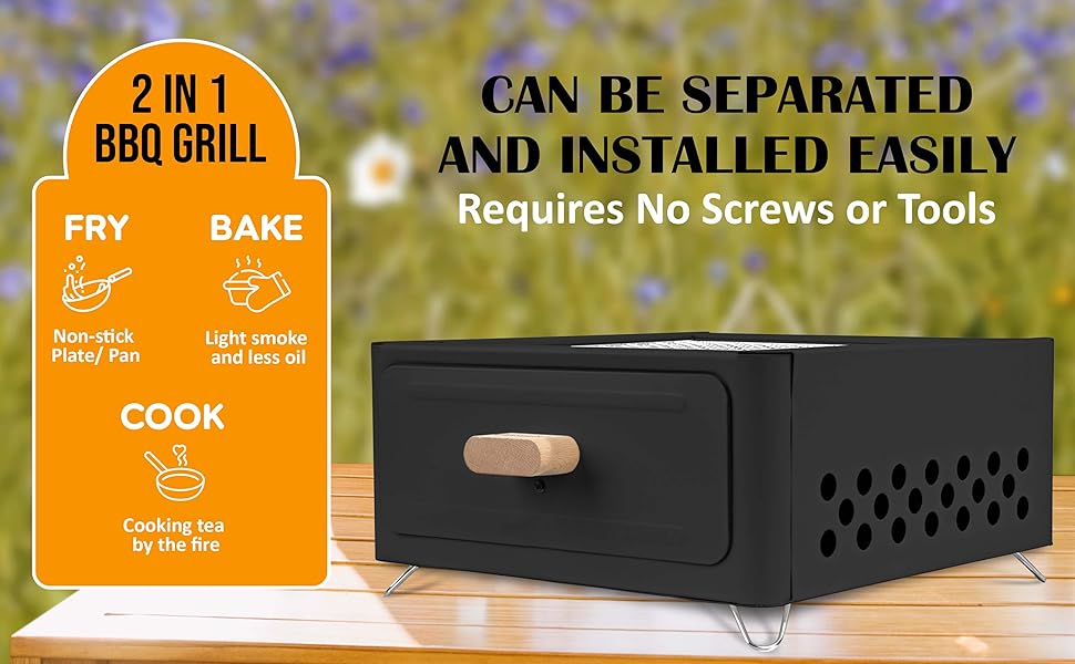 2 in 1 BBQ grill