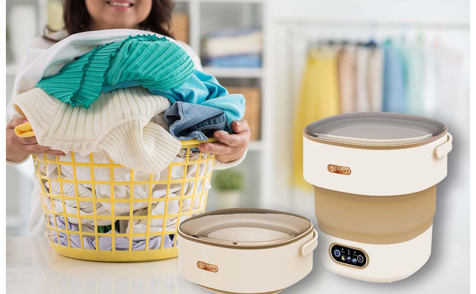 Portable Washing Machine, 13L New Model & Large Capacity, Mini Foldable Washer with Dryer,