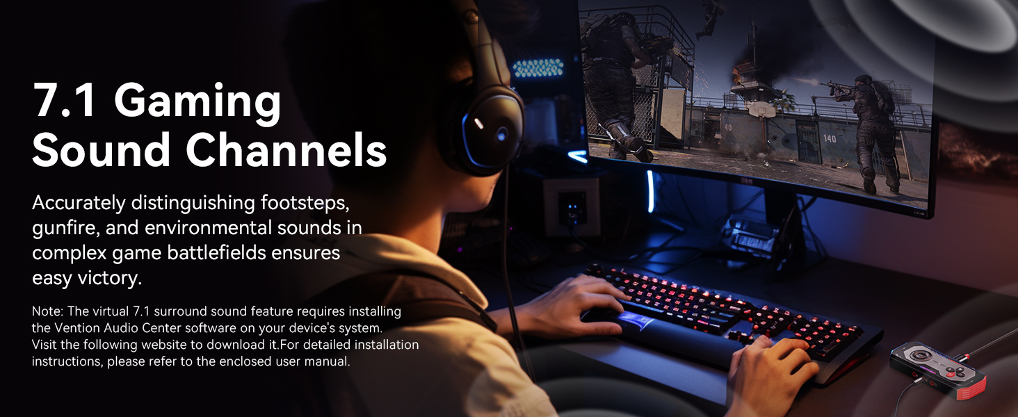 7.1 Gaming DAC External USB Sound Card