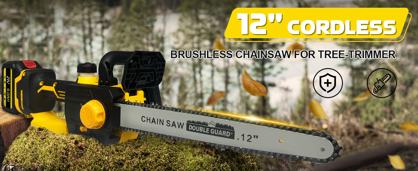Cordless Chainsaw 12 inch Battery Power