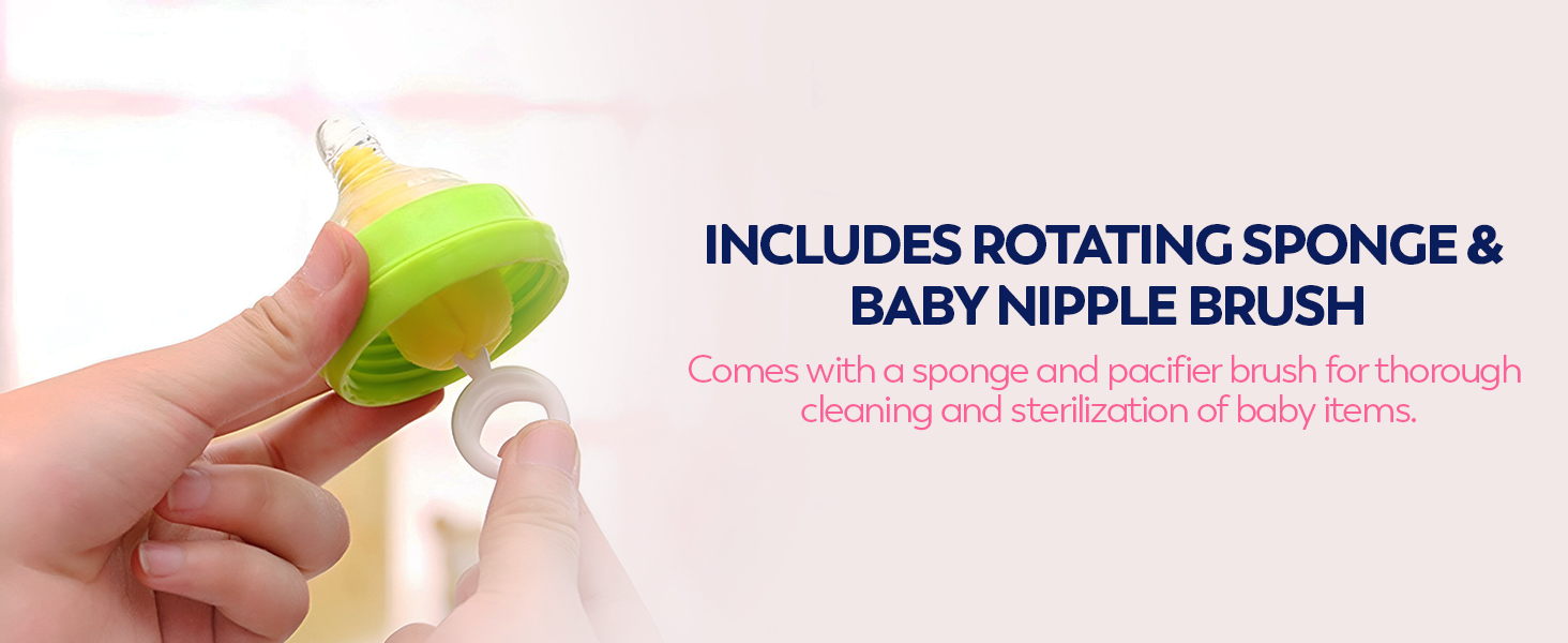 rotating nipple brush milton baby bottle cleaner