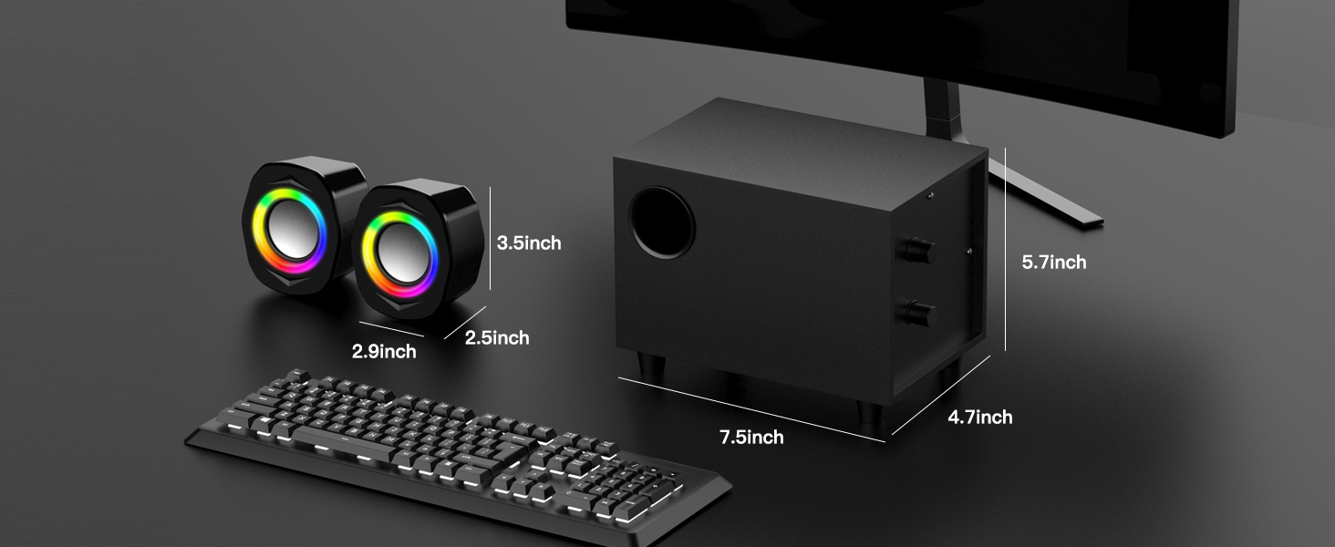 computer speakers size