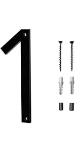 PacuM Modern House Numbers for Outside 6 Inches Black House Numbers Floating House Number Plaque ...