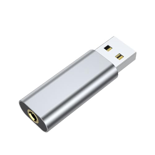 USB Sound Adapter - 3.5mm External Sound Card for Laptop Plug and Play