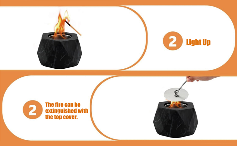 Table Top Fire Pit Bowl,Tabletop Portable Rubbing Alcohol Fireplace,Mini Fire Pit Kit Portable