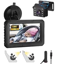 eSynic 1080P Baby Car Camera Night Vision Baby Car Mirror Car Monitor Camera Car Back Seat Camera