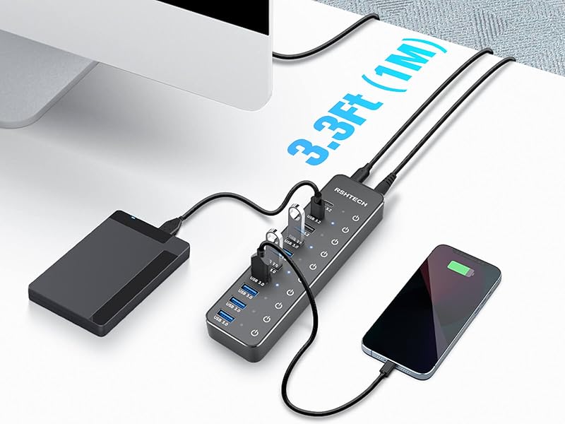 RSHTECH RSH-ST10C USB C HUB 10GBPS 3.1 3.2 3.0