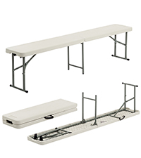 Harbour Housewares 180cm 6ft Rectangle Folding Picnic Trestle Bench in White