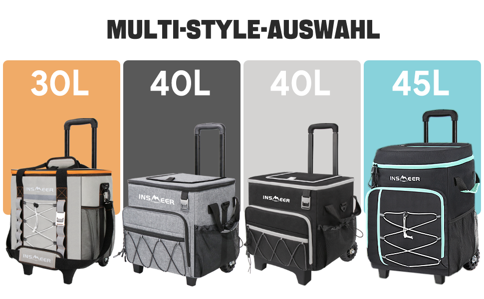 Cool bag large cool bag foldable cool bag with tie rods wheels
