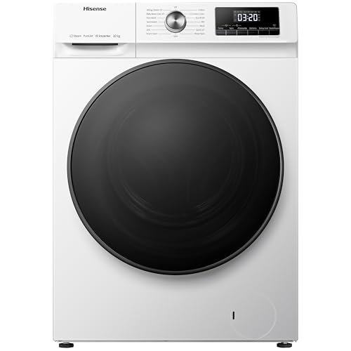 Hisense WDQA1014EVJM 60cm Freestanding 10 KG Front Load Washer Dryer - 1400 RPM - Pure Steam - PureJet - Pause and Add - Inverter Motor - White -230V            [Energy Class D]