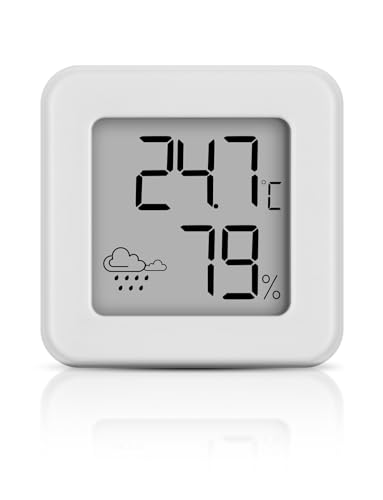 Digital Indoor Thermometer Hygrometer Mini, Room Temperature Monitor and Humidity Meter Temperature Humidity Gauge (white-1pack)