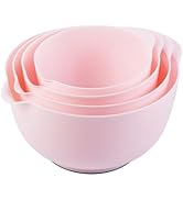 BoxedHome Green Nesting Plastic Mixing Bowl Set with Pour Spout, Microwave and Dishwasher Safe, B...