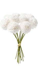 PacuM Chrysanthemum Artificial Flowers, 12 Pcs Fake Flowers with 9.4'' Long Single Stem Artificia...