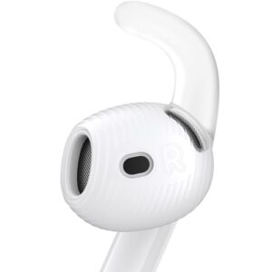 Gcioii 3 Pairs for AirPods 4 Ear Hooks Covers [Added Storage Pouch] Anti-Slip Accessories Compatible with Apple AirPods 4th Generation (Translucent)