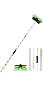 4 Sections PBT Car Wash Brush 60” 151cm with Extendable Aluminum Long Handle Soft Bristle Detail ...