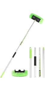 Five-Sided PBT Car Wash Brush 60” 151cm with Extendable Long Handle Soft Bristle Scrub Detail Bru...