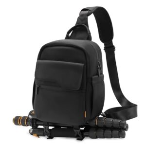 Cwatcun Small Camera Bag Shoulder Camera Bag for Photographer Water Resistant DSLR Sling Camera Bag Compatible with Nikon Sony (Black)