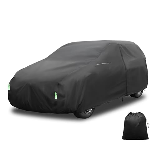 X AUTOHAUX SUV Car Cover Fit for SUV Length 182"-190" Car Cover Waterproof All Weather with Mirror Pockets for Sun Rain Snow Dust UV Protectio