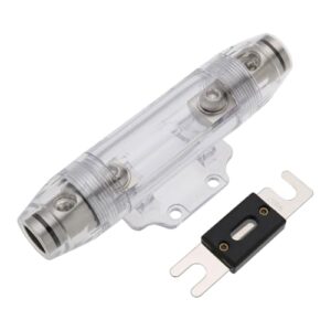 YINETTECH 250Amp 0/2/4 Gauge AWG ANL Fuse with Holder Single ANL In-Line Fuse holder Satin Nickel Plated 3-Piece Design for Cars Ships Car Audio Etc