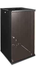 15u 600mm Wall mounted or Floor Standing Data Cabinet, 19 Inch Storage Rack for Home Office, Remo...