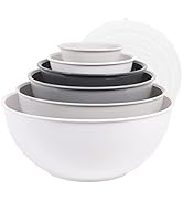 BoxedHome Mixing Bowl Set with Lid, Mixing Bowls, 12-Pack Mixing Bowl Set, Plastic Salad Bowl Non...