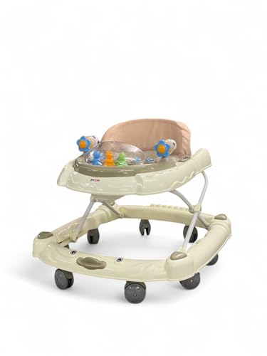 RYDR Baby Walker Bouncer First Steps Push Along Activity Music Ride On Car Melody UK (Beige)