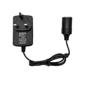 12V to 3 Pin Plug - Car Plug Adapter to UK Plug Socket