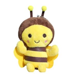 FELTECHELECTR Plush Bee Keychain Pendant Adorable Stuffed Bee Keyring for Bee Lovers for Beekeepers and Craft Enthusiasts Cute Bee Movie Inspired Accessory