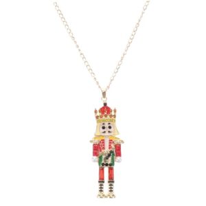 WHAMVOX Nutcracker Necklace Choker Necklace Decorations for Christmas Tree Halloween Necklaces Charm Necklace Christmas Earrings Christmas Tree Decorations Fall Decorations Red Alloy