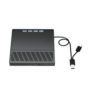 HTU 7 in 1 USB 3.0 Type C CD/DVD/BD -/+RW Player Writer Reader with SD/TF Port Optical External Blu-ray/DVD Drive Slim Blu Ray for Windows XP/7/8/10/11 Laptop Desktop