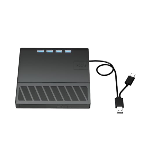HTU 7 in 1 USB 3.0 Type C CD/DVD/BD -/+RW Player Writer Reader with SD/TF Port Optical External Blu-ray/DVD Drive Slim Blu Ray for Windows XP/7/8/10/11 Laptop Desktop