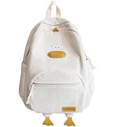 GSenhui Duck Cute Backpack Corduroy Backpack Funny Backpack Kawaii Aesthetic Backpack Cartoon Bac...