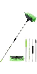 2 in 1 Car Wash Brush with Squeegee PBT Soft Bristle Truck Scrub Detail Brush 60” 151cm with Adju...