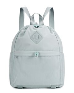 WANDF Drawstring Backpack Sports Gym Bag with Yoga Mat Strap