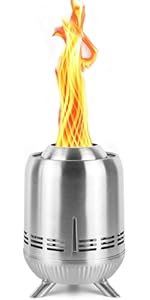 Tabletop Fire Pit, Stainless Steel Mini Outdoor Stove, Low Smoke Burning Portable fire pits Firep...